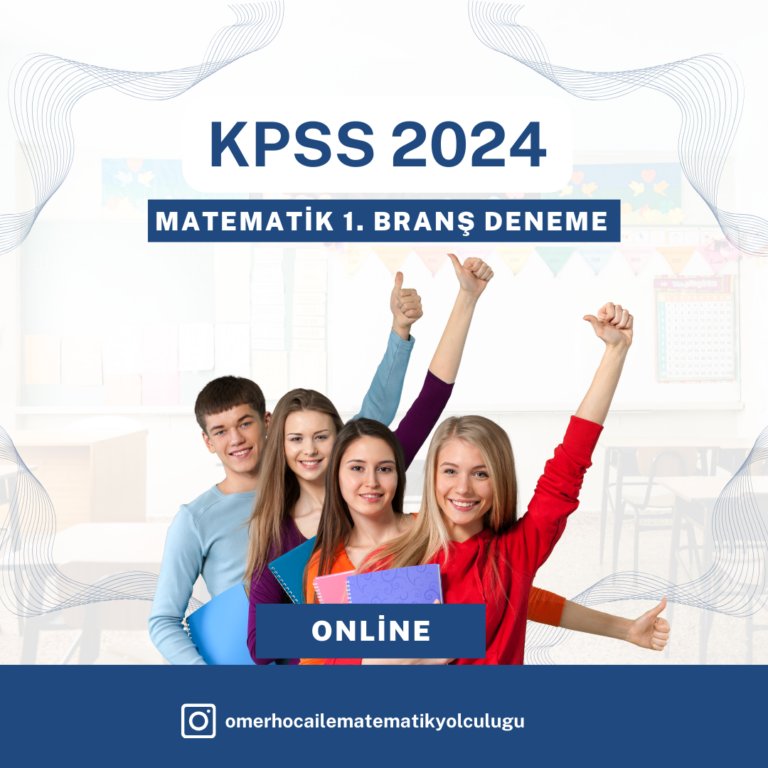 Online KPSS Matematik 1. Branş Deneme 2024